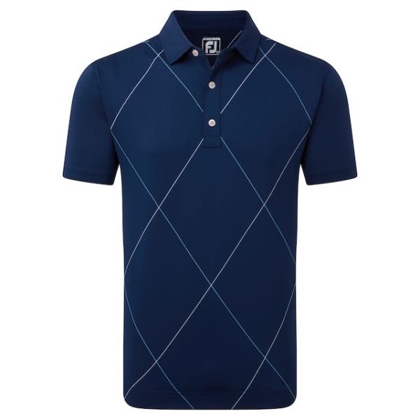 Footjoy Raker print lisle polo navy - Afbeelding 2