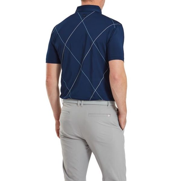 Footjoy Raker print lisle polo navy - Afbeelding 3