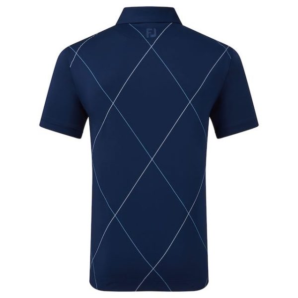 Footjoy Raker print lisle polo navy - Afbeelding 4