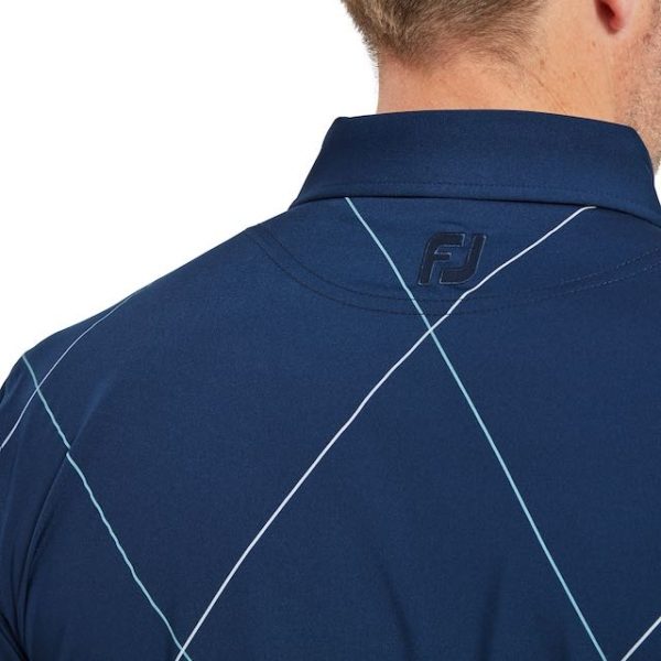 Footjoy Raker print lisle polo navy - Afbeelding 5