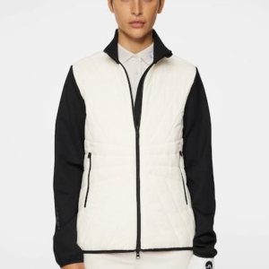 J. Lindeberg Holma quilt hybrid jacket whisper white