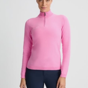 Rohnisch kora knitted half zip pullover fuchsia pink