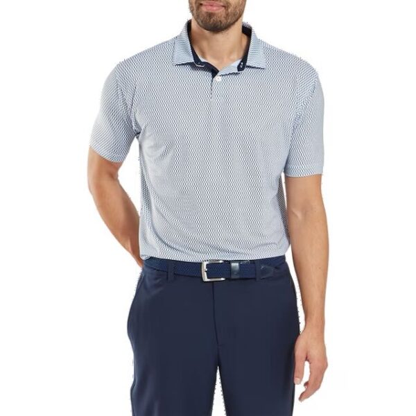 Footjoy heren golfpolo print wit navy