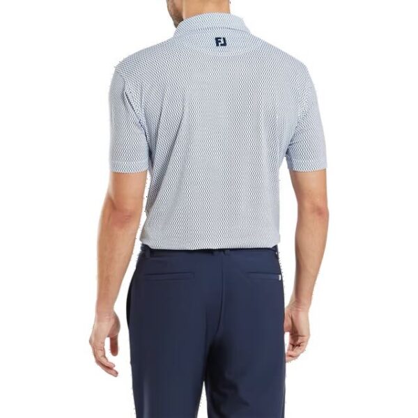 Footjoy heren golfpolo print wit navy - Afbeelding 4