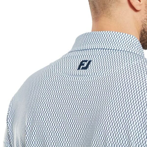 Footjoy heren golfpolo print wit navy - Afbeelding 5