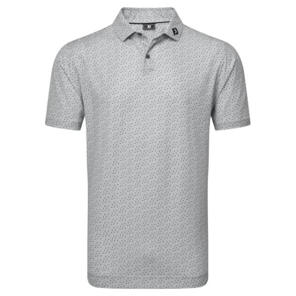 Footjoy heren golf polo bounce print pique grey