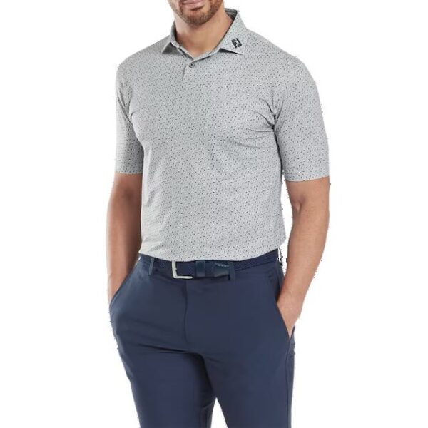 Footjoy heren golf polo bounce print pique grey