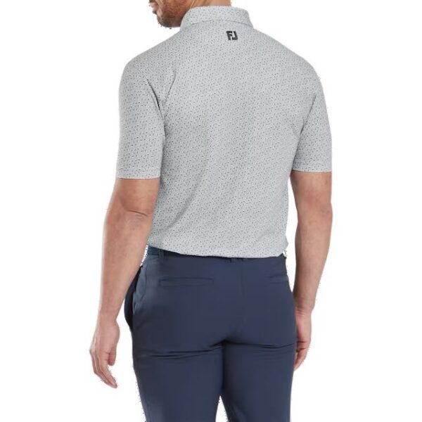 Footjoy heren golf polo bounce print pique grey - Afbeelding 4